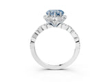 White gold Fancy Blue Heart  Halo Twist Band Solitaire Ring with Six-Prong Setting_36
