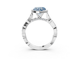 White gold Fancy Blue Heart  Halo Twist Band Solitaire Ring_23
