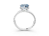 White gold Fancy Blue Heart  Halo Twisted Band Four-Prong Ring_35