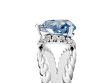White gold Fancy Blue Heart  Halo Twisted Band Four-Prong Ring_37