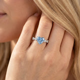 White gold Fancy Blue Heart  Milgrain Bezel Diamond Engagement Ring with Solitaire Prong Setting_150