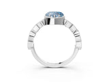 White gold Fancy Blue Heart  Milgrain Marquise Diamond Twist Band Ring_65