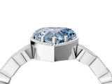 White gold Fancy Blue Heart  Milgrain Marquise Diamond Twist Band Ring_66