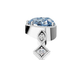 White gold Fancy Blue Heart  Milgrain Marquise Diamond Twist Band Ring_67