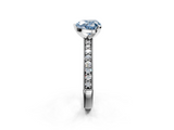 White gold Fancy Blue Heart  Milgrain Pave Diamond Engagement Ring with Four-Prong Setting_150
