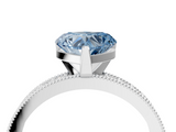 White gold Fancy Blue Heart  Milgrain Pave Diamond Engagement Ring with Four-Prong Setting_152