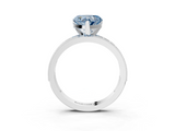 White gold Fancy Blue Heart  Milgrain Pave Diamond Engagement Ring with Four-Prong Setting_157
