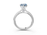 White gold Fancy Blue Heart  Solitaire Beaded Band Six-Prong Setting_3