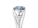 White gold Fancy Blue Heart  Solitaire Beaded Band Six-Prong Setting_5