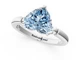 White gold Fancy Blue Heart  Solitaire Beaded Band with Four-Prong Setting_84