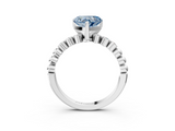 White gold Fancy Blue Heart  Solitaire Bezel Accent Diamond Engagement Ring with Beaded Band and Four-Prong Setting_41