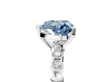 White gold Fancy Blue Heart  Solitaire Bezel Accent Diamond Engagement Ring with Beaded Band and Four-Prong Setting_43