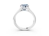White gold Fancy Blue Heart  Solitaire Bezel-Set Diamond Ring with Channel-Set Band_76