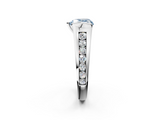 White gold Fancy Blue Heart  Solitaire Bezel-Set Diamond Ring with Channel-Set Band_79