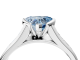 White gold Fancy Blue Heart  Solitaire Bezel-Set Diamond Ring with Channel-Set Band_81