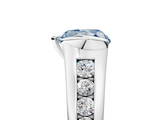 White gold Fancy Blue Heart  Solitaire Bezel-Set Diamond Ring with Channel-Set Band_82