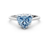 White gold Fancy Blue Heart  Solitaire Cathedral Diamond Ring with Six-Prong Setting_17