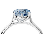 White gold Fancy Blue Heart  Solitaire Cathedral Diamond Ring with Six-Prong Setting_21