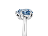 White gold Fancy Blue Heart  Solitaire Cathedral Diamond Ring with Six-Prong Setting_22