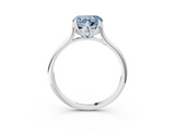 White gold Fancy Blue Heart  Solitaire Cathedral Diamond Ring with Six-Prong Setting_26