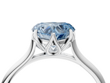 White gold Fancy Blue Heart  Solitaire Cathedral Diamond Ring with Six-Prong Setting_27
