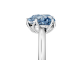 White gold Fancy Blue Heart  Solitaire Cathedral Diamond Ring with Six-Prong Setting_34
