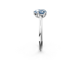 White gold Fancy Blue Heart  Solitaire Cathedral Diamond Ring with Six-Prong Setting_48