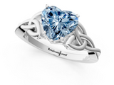 White gold Fancy Blue Heart  Solitaire Celtic Knot Engagement Ring with Four-Prong Setting_43