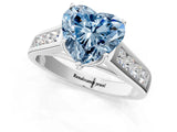 White gold Fancy Blue Heart  Solitaire Channel-Set Diamond Engagement Ring with Four-Prong Setting_57