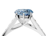 White gold Fancy Blue Heart  Solitaire Channel-Set Diamond Engagement Ring with Four-Prong Setting_57