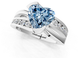 White gold Fancy Blue Heart  Solitaire Channel-Set Split Shank Ring with Tension Prong Setting_4