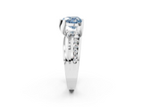 White gold Fancy Blue Heart  Solitaire Channel-Set Split Shank Ring with Tension Prong Setting_5