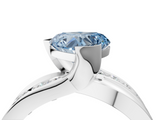 White gold Fancy Blue Heart  Solitaire Channel-Set Split Shank Ring with Tension Prong Setting_7
