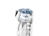 White gold Fancy Blue Heart  Solitaire Channel-Set Split Shank Ring with Tension Prong Setting_8