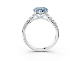 White gold Fancy Blue Heart  Solitaire Chevron Pave Diamond Engagement Ring with Six-Prong Setting_6