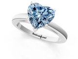 White gold Fancy Blue Heart  Solitaire Diamond Engagement Ring with Four-Prong Setting on a Classic Band_4