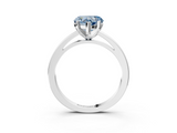 White gold Fancy Blue Heart  Solitaire Diamond Engagement Ring with Four-Prong Setting on a Classic Band_6