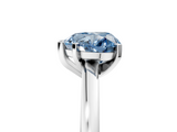 White gold Fancy Blue Heart  Solitaire Diamond Engagement Ring with Four-Prong Setting on a Classic Band_8