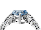 White gold Fancy Blue Heart  Solitaire Diamond Engagement Ring with Pave Band and Four-Prong Setting 5