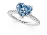 White gold Fancy Blue Heart  Solitaire Diamond Engagement Ring with Pave Band and Six-Prong Setting_21