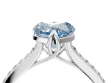 White gold Fancy Blue Heart  Solitaire Diamond Engagement Ring with Pave Band and Six-Prong Setting_24