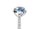 White gold Fancy Blue Heart  Solitaire Diamond Engagement Ring with Pave Band and Six-Prong Setting_25