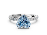 White gold Fancy Blue Heart  Solitaire Diamond Pavé Band with Four-Prong Setting_45