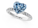 White gold Fancy Blue Heart  Solitaire Diamond Pavé Band with Four-Prong Setting_46