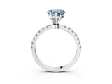 White gold Fancy Blue Heart  Solitaire Diamond Pavé Band with Four-Prong Setting_48