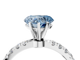 White gold Fancy Blue Heart  Solitaire Diamond Pavé Band with Four-Prong Setting_48