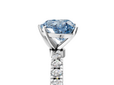 White gold Fancy Blue Heart  Solitaire Diamond Pavé Band with Four-Prong Setting_50
