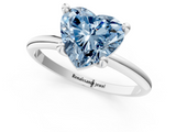 White gold Fancy Blue Heart  Solitaire Diamond Ring with 4-Prong Setting on a Classic Band_4