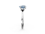 White gold Fancy Blue Heart  Solitaire Diamond Ring with 4-Prong Setting on a Classic Band_5