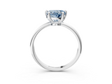 White gold Fancy Blue Heart  Solitaire Diamond Ring with 4-Prong Setting on a Classic Band_6